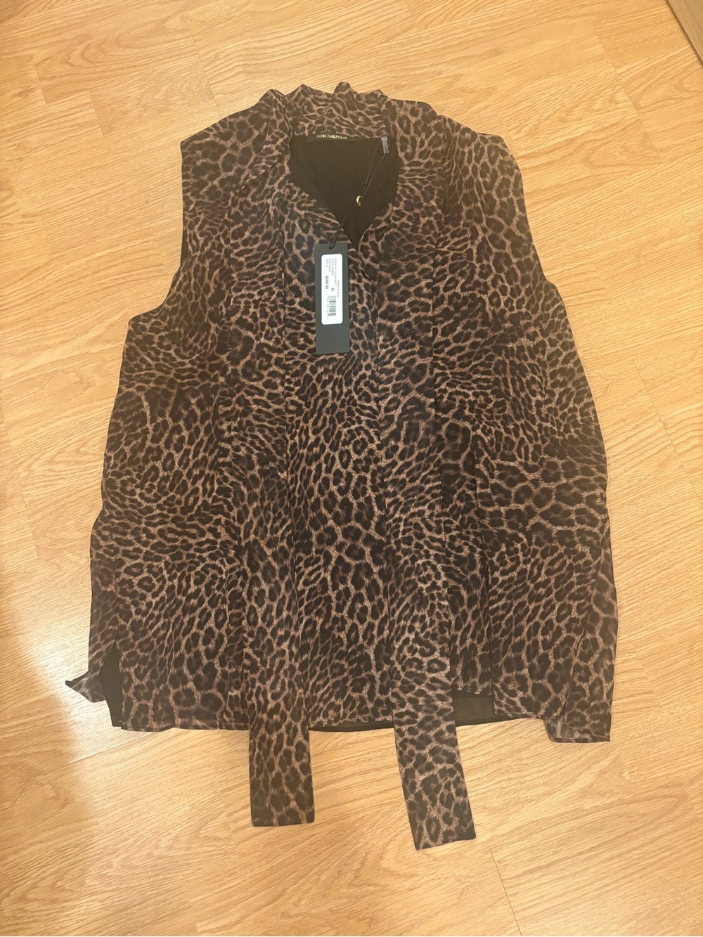 Kobi Halperin Leopard-Print Sleeveless Vest in Brown & Black